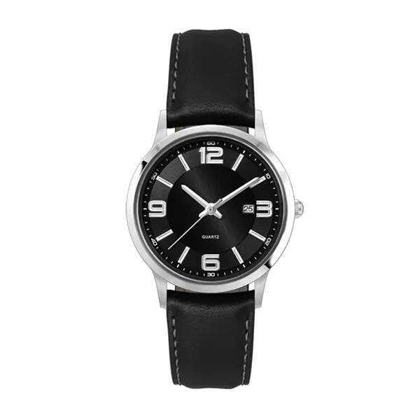22MM STEEL SILVER CASE, 3 HAND MVMT, BLACK DIAL, D...... from ASI 67866 Logomark/Valumark