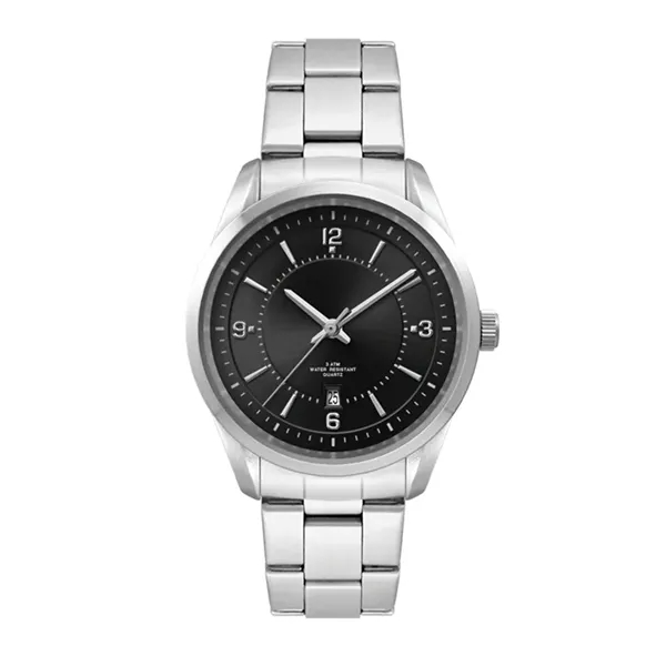 Sleek women's watch featuring a black sunray dial with a 33mm... from ASI 67866 Logomark/Valumark