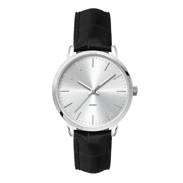 30.5MM METAL SILVER CASE, 3 HAND MVMT, SILVER DIAL...... from ASI 67866 Logomark/Valumark