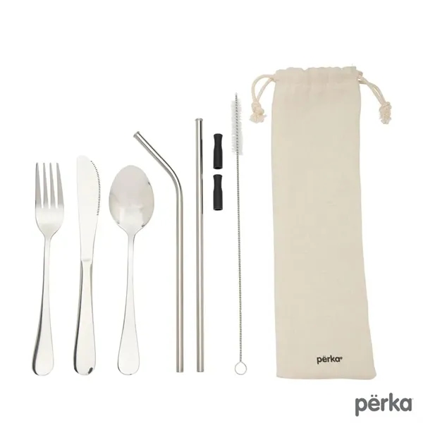 Perka® Castellana 8-Piece Steel Straw & Utensil Set... from ASI 67866 Logomark/Valumark