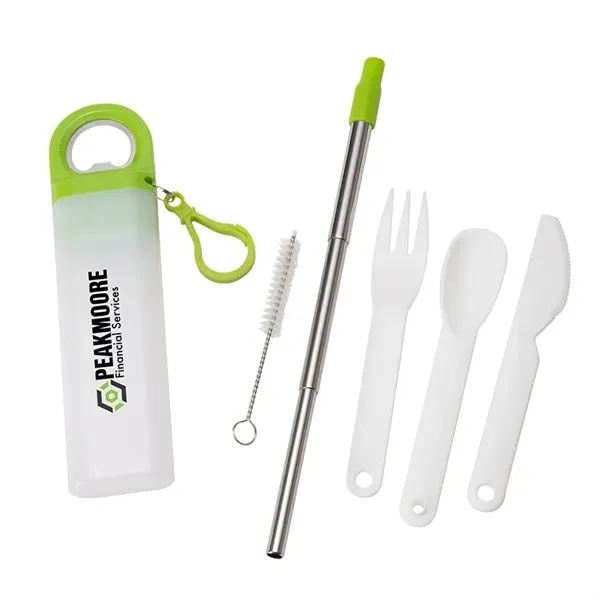 Griffith 3-in-1 Metal Straw, Cutlery Set & Bottle Opener... from ASI 67866 Logomark/Valumark