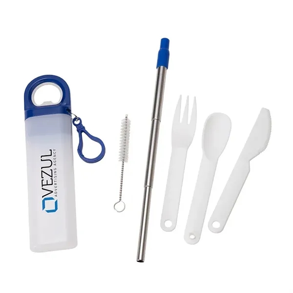 Griffith 3-in-1 Metal Straw, Cutlery Set & Bottle Opener... from ASI 67866 Logomark/Valumark
