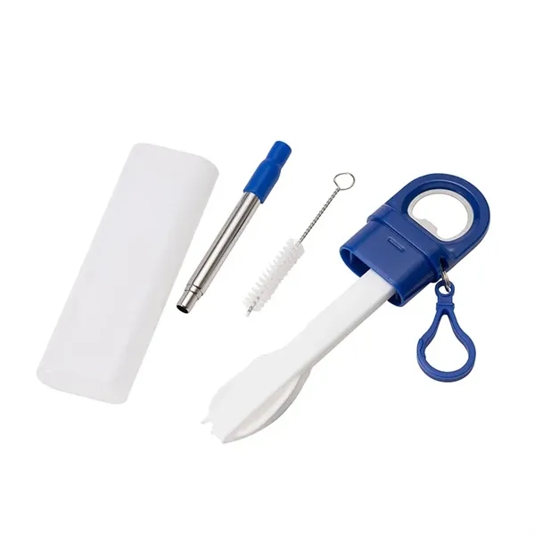 Griffith 3-in-1 Metal Straw, Cutlery Set & Bottle Opener... from ASI 67866 Logomark/Valumark