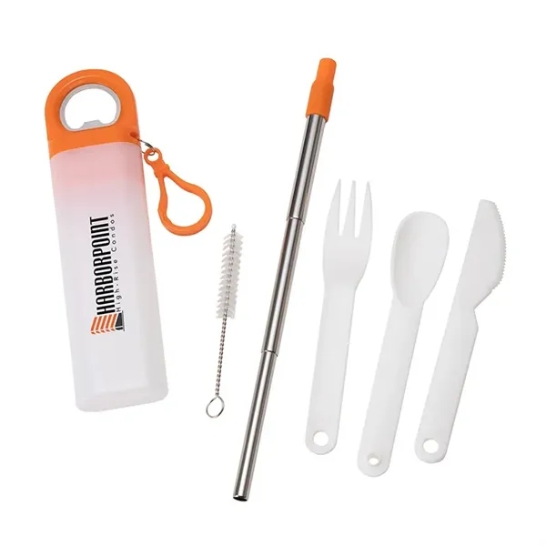 Griffith 3-in-1 Metal Straw, Cutlery Set & Bottle Opener... from ASI 67866 Logomark/Valumark