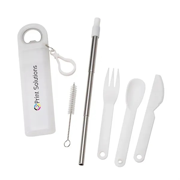 Griffith 3-in-1 Metal Straw, Cutlery Set & Bottle Opener... from ASI 67866 Logomark/Valumark