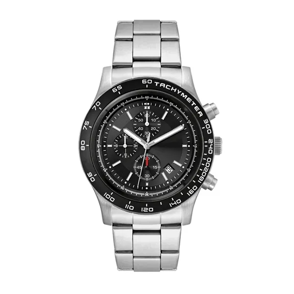 Stylish chronograph watch for men and women with a 44mm brushed... from ASI 67866 Logomark/Valumark