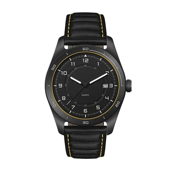 42MM STEEL BLACK CASE, 3 HAND MVMT, BLACK DIAL, DT...... from ASI 67866 Logomark/Valumark