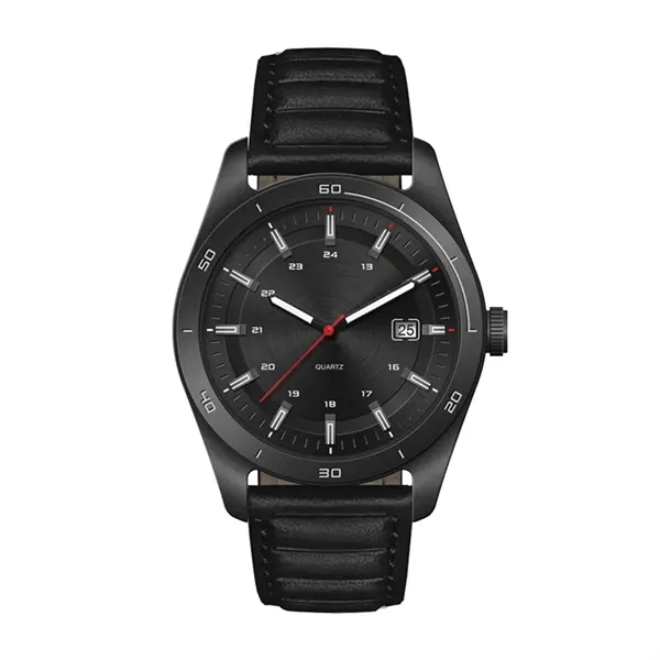 42MM STEEL BLACK CASE, 3 HAND MVMT, BLACK DIAL, DT...... from ASI 67866 Logomark/Valumark