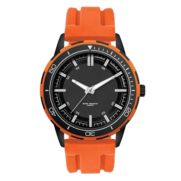 Men's and women's watch featuring a 43.5mm matte black metal case... from ASI 67866 Logomark/Valumark