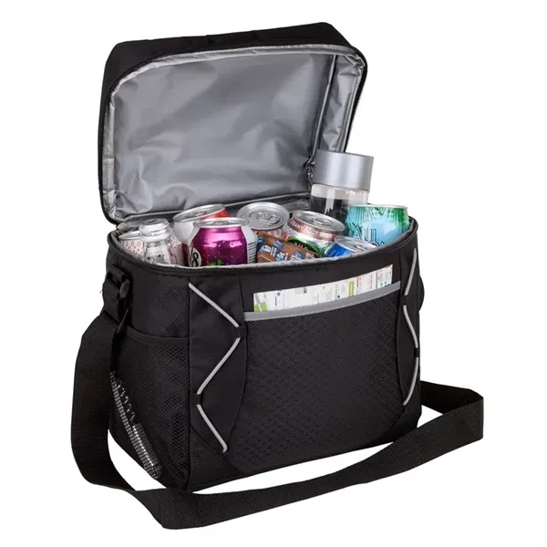 Polyester 16-can cooler bag with PEVA lining; includes 1 1/2" x... from ASI 67866 Logomark/Valumark