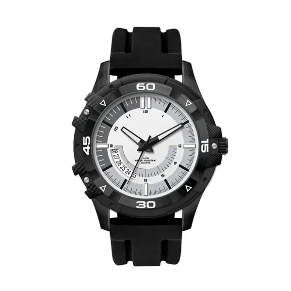 Customizable watch for men and women made with a 45mm brushed... from ASI 67866 Logomark/Valumark