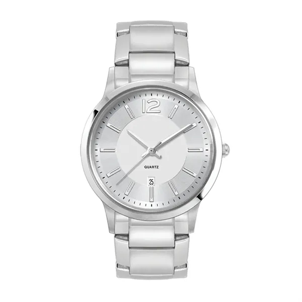 Women's watch with 31.5mm stainless steel case, 3-hand display, and stainless... from ASI 67866 Logomark/Valumark