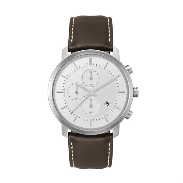 Bold and sophisticated watch equipped with 44mm brushed silver and black... from ASI 67866 Logomark/Valumark