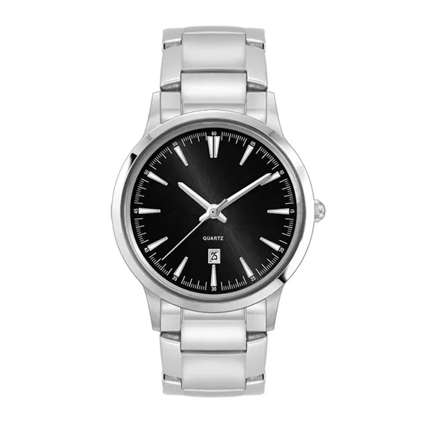 22MM STEEL SILVER CASE, 3 HAND MVMT, BLACK DIAL, D...... from ASI 67866 Logomark/Valumark