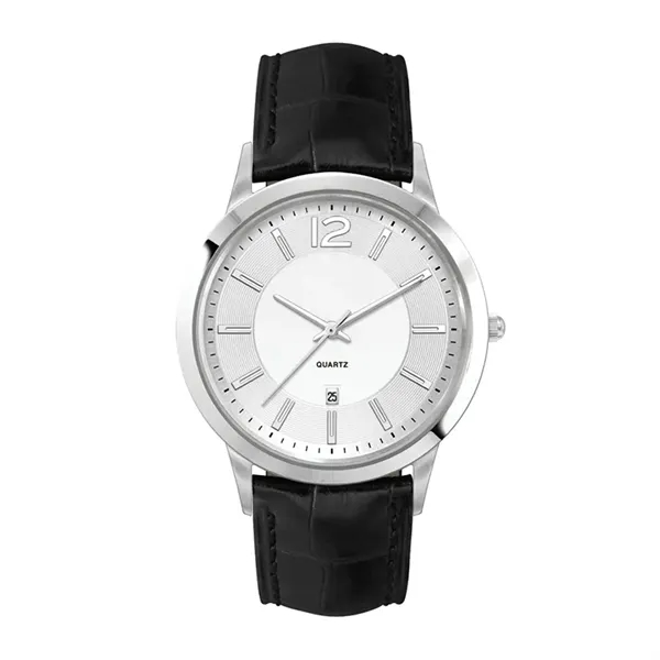 43MM STEEL SILVER CASE, 3 HAND MVMT, SILVER DIAL, ...... from ASI 67866 Logomark/Valumark