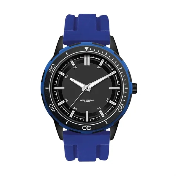 43.5MM METAL BLACK CASE, 3 HAND MVMT, BLACK DIAL, ...... from ASI 67866 Logomark/Valumark