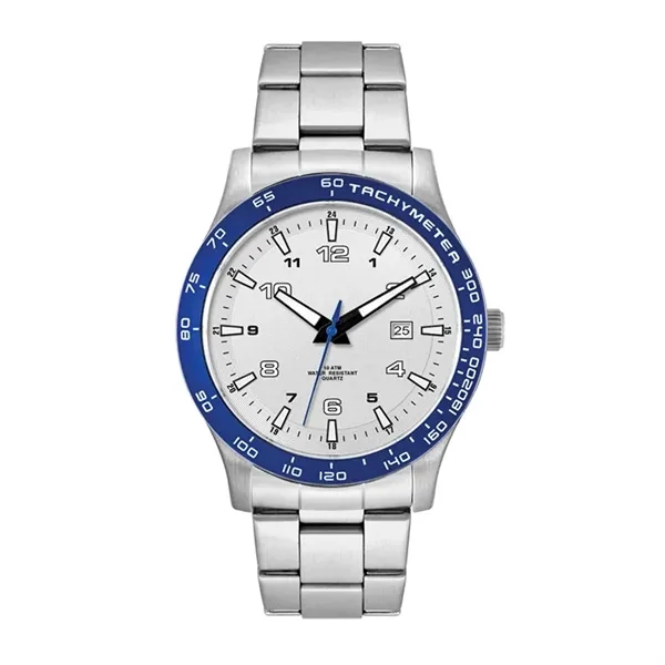 43.5MM STEEL MATTE SILVER CASE, 3 HAND MVMT, SILVE...... from ASI 67866 Logomark/Valumark