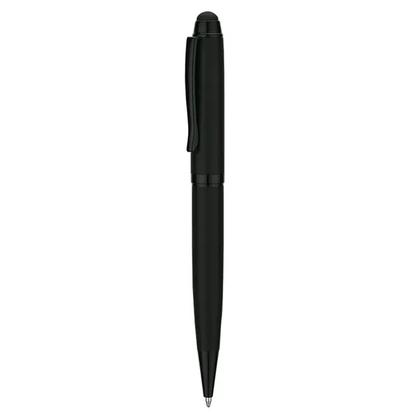 Brass and stainless steel ballpoint pen with twist-action mechanism, matte black... from ASI 67866 Logomark/Valumark