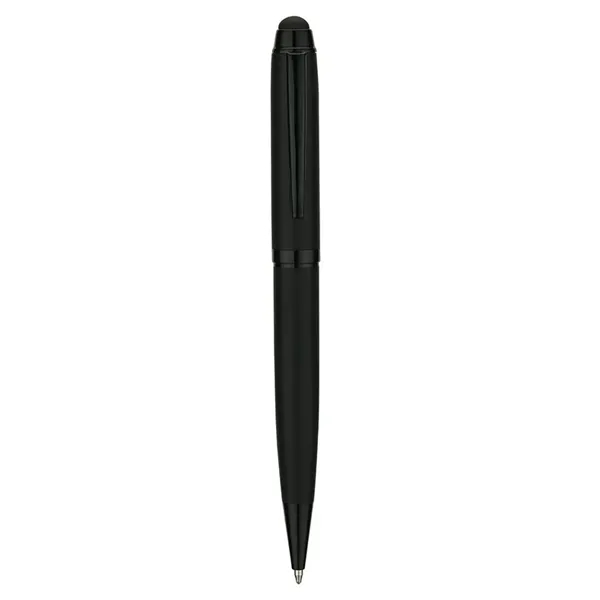 Brass and stainless steel ballpoint pen with twist-action mechanism, matte black... from ASI 67866 Logomark/Valumark