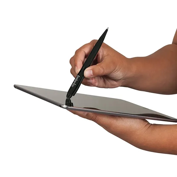 Brass and stainless steel ballpoint pen with twist-action mechanism, matte black... from ASI 67866 Logomark/Valumark