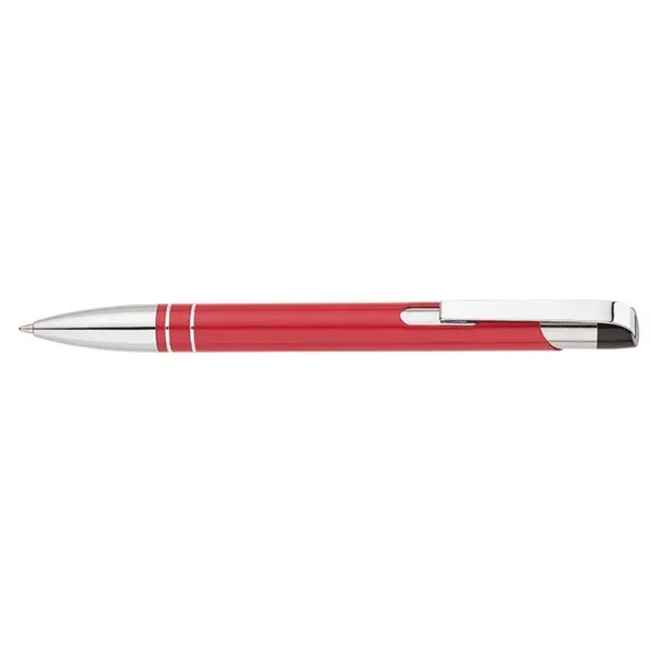 Aluminum ballpoint pen with plunger action mechanism with dual ring chrome... from ASI 67866 Logomark/Valumark / Valumark™