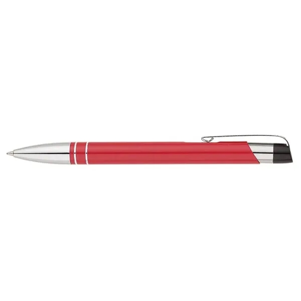 Aluminum ballpoint pen with plunger action mechanism with dual ring chrome... from ASI 67866 Logomark/Valumark / Valumark™