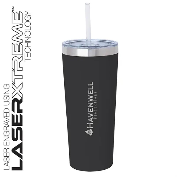 3.44" x 7.75" x 3.38" Biere double-wall stainless steel tumbler with... from ASI 67866 Logomark/Valumark