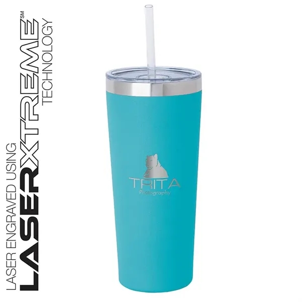 3.44" x 7.75" x 3.38" Biere double-wall stainless steel tumbler with... from ASI 67866 Logomark/Valumark