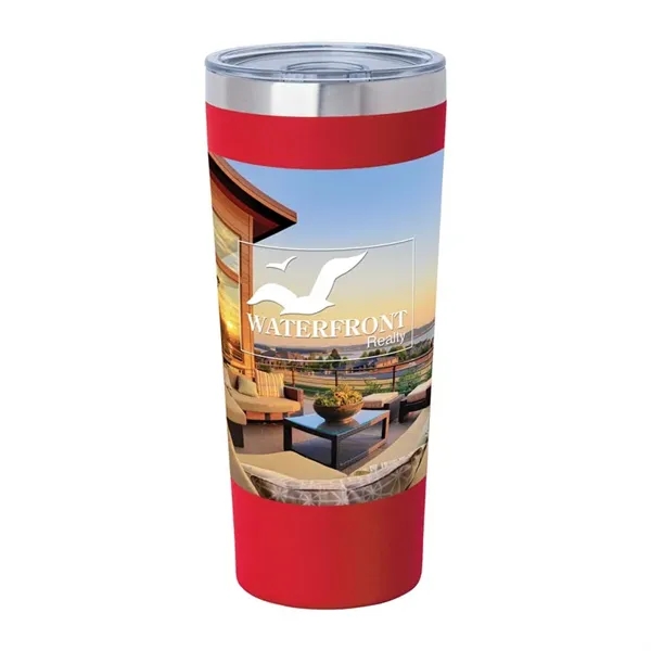 3.44" x 7.75" x 3.38" Biere double-wall stainless steel tumbler with... from ASI 67866 Logomark/Valumark