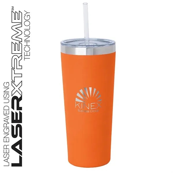 3.44" x 7.75" x 3.38" Biere double-wall stainless steel tumbler with... from ASI 67866 Logomark/Valumark
