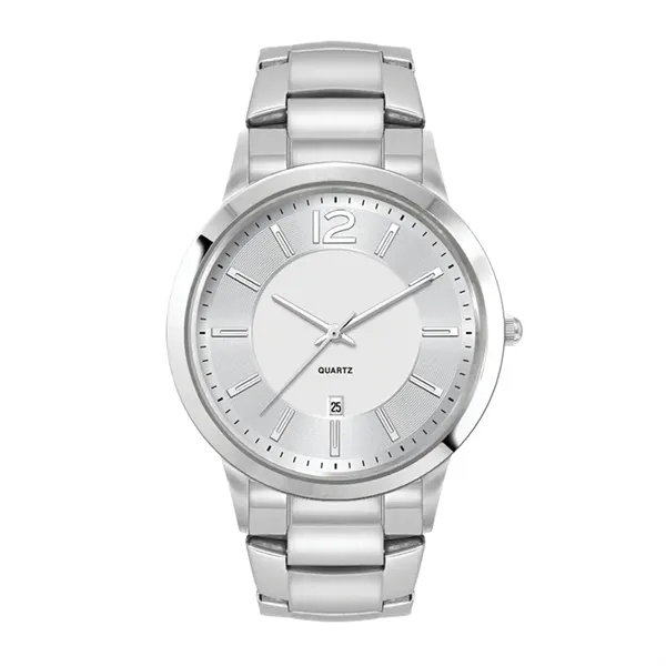 Men's watch with 43.2mm stainless steel case, 3-hand display, and stainless... from ASI 67866 Logomark/Valumark