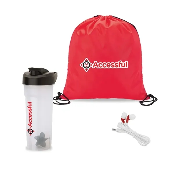 3-piece fitness gift set with 28 oz. shaker cup with mixing... from ASI 67866 Logomark/Valumark