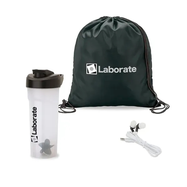 3-piece fitness gift set with 28 oz. shaker cup with mixing... from ASI 67866 Logomark/Valumark