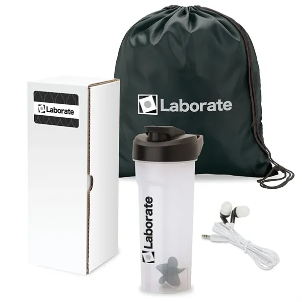 3-piece fitness gift set with 28 oz. shaker cup with mixing... from ASI 67866 Logomark/Valumark