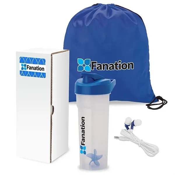 3-piece fitness gift set with 28 oz. shaker cup with mixing... from ASI 67866 Logomark/Valumark