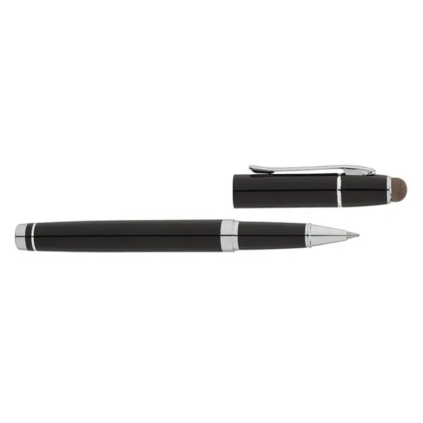 Euro-style cap-off rollerball pen with aluminum construction, chrome accents and conductive... from ASI 67866 Logomark/Valumark