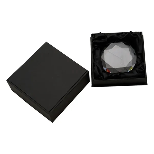 0.75" x 2.75" x 2.62" Rimini gem cut crystal paperweight award... from ASI 67866 Logomark/Valumark