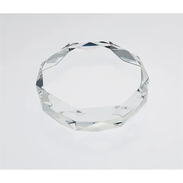 0.75" x 2.75" x 2.62" Rimini gem cut crystal paperweight award... from ASI 67866 Logomark/Valumark