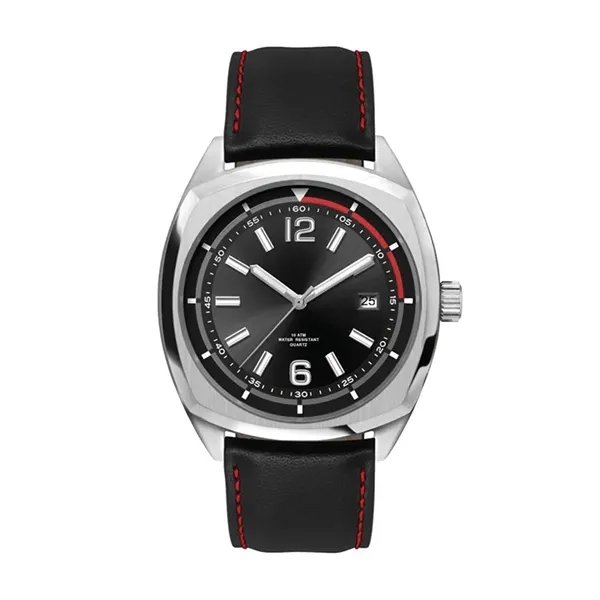 42MM STEEL SILVER CASE, 3 HAND MVMT, BLACK DIAL, D...... from ASI 67866 Logomark/Valumark