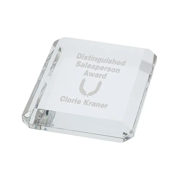 0.88" x 3.25" x 4" Prato rectangle crystal paperweight award.... from ASI 67866 Logomark/Valumark