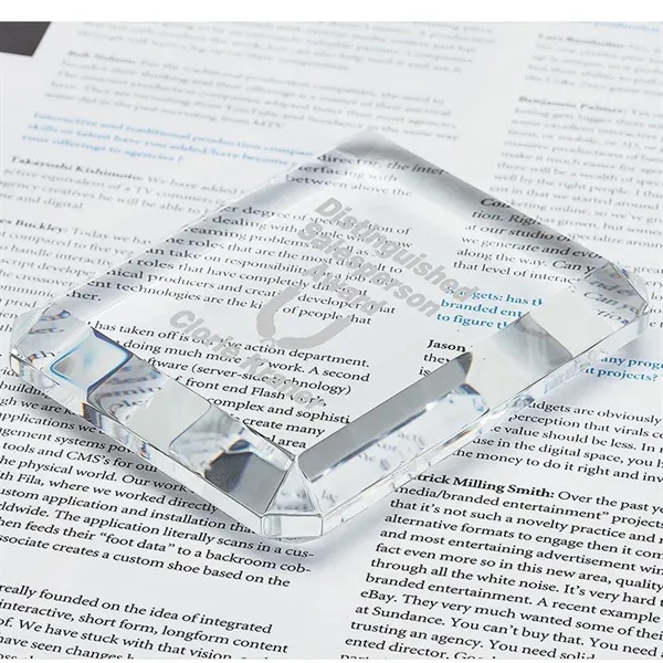 0.88" x 3.25" x 4" Prato rectangle crystal paperweight award.... from ASI 67866 Logomark/Valumark