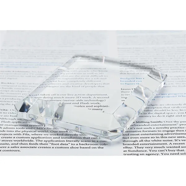 0.88" x 3.25" x 4" Prato rectangle crystal paperweight award.... from ASI 67866 Logomark/Valumark