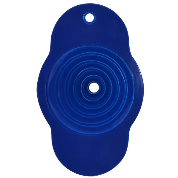 Collapsible silicone funnel stores flat when not in use.... from ASI 38980 Bay State Specialty Co
