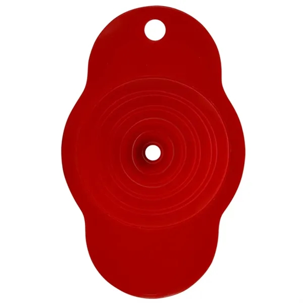 Collapsible silicone funnel stores flat when not in use.... from ASI 38980 Bay State Specialty Co