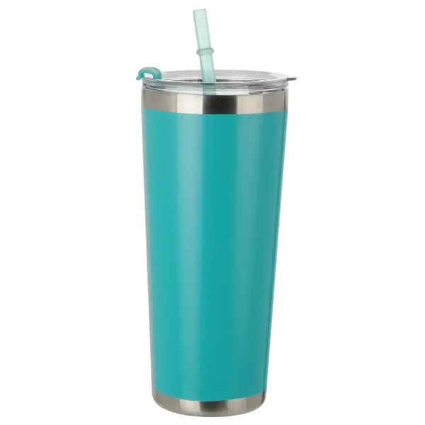 20 oz. Stainless Tumbler With Straw... from ASI 38980 Bay State Specialty Co