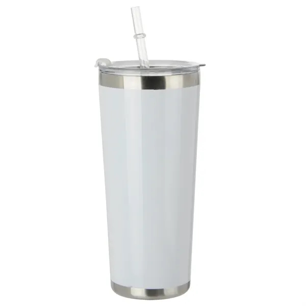 20 oz. Stainless Tumbler With Straw... from ASI 38980 Bay State Specialty Co