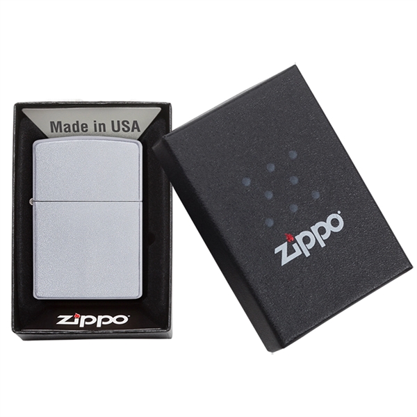 Zippo windproof lighter with a satin chrome finish for a silky,... from ASI 46170 Compass Industries Inc