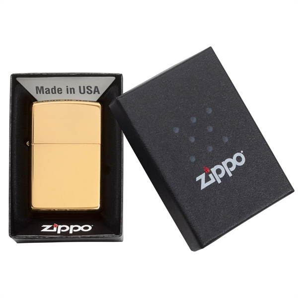 Zippo windproof lighter with a perfectly smooth high polish brass finish.... from ASI 46170 Compass Industries Inc