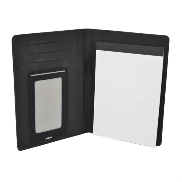 Durable Faux Leather, Sleek Design, Notepad Included, Built-In Cellphone Sleeve, Interior... from ASI 74741 NVS Promo Designs, Inc. / NVS Promo