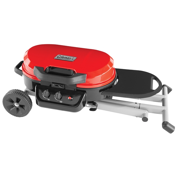Coleman propane grill with quick-fold legs and two wheels for easy... from ASI 45647 Coleman Co Inc / Coleman® Jarden Custom
